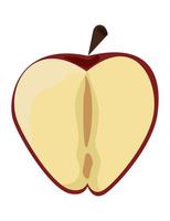 half apple fresh fruit vector