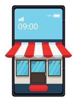 smartphone and store vector