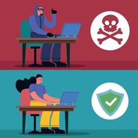 couple users of cyber fraud vector