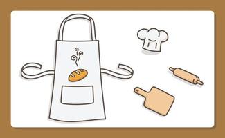 bread making equipment kawaii doodle flat cartoon vector illustration