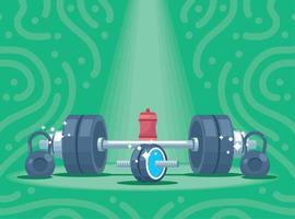 weights and bottle vector