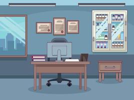 doctors office with desktop vector