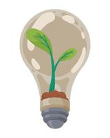 bulb with plant vector