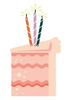 porción de pastel de cumpleaños vector