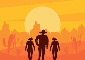 cowboys in the desert vector