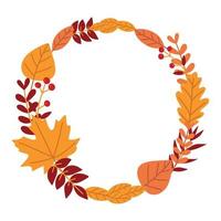 Autumn frame with leaves. vector