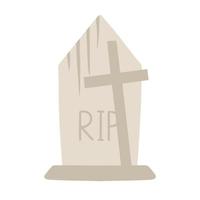 Halloween Element and Object for Design Projects. Tombstone for Halloween. Ancient RIP. vector