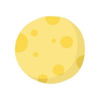 Yellow moon. Halloween Vector illustration Isolated over white.