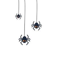 Black spiders are hanging on the web. It is used for printing, posters, T-shirts, textile drawing, printing drawing. Follow other spider models from my collection. vector