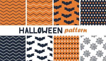 Happy Halloween Set of seamless patterns vector