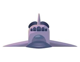 spaceship flying front vector