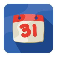 calendar blue app button vector