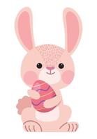 rabbit with easter egg vector