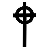 Christian cross vector symbol flat and contour style