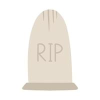 Halloween Element and Object for Design Projects. Tombstone for Halloween. Ancient RIP. vector