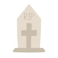 Halloween Element and Object for Design Projects. Tombstone for Halloween. Ancient RIP. vector