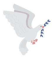 dove flying with olive branch vector