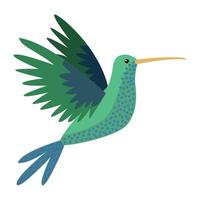 cute hummingbird flying animal vector