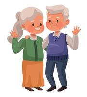 old lovers couple saludating vector
