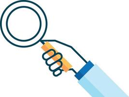 hand with magnifying glass vector