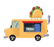 mexican tacos food truck vector
