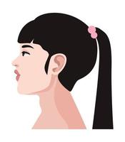 young woman face character vector