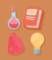 four school supplies vector