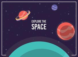 explore the space lettering vector