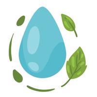 water drop with leafs vector