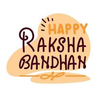 happy raksha bandhan lettering vector