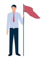 elegant businessman with flag vector