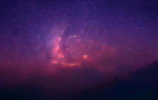 night landscape mountain and milkyway galaxy background , long exposure , low light photo