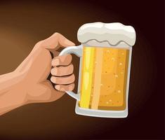 hand with beer jar vector