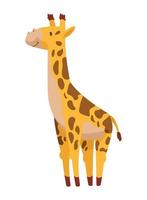 linda jirafa animal niño vector