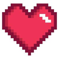 pixel heart icon vector