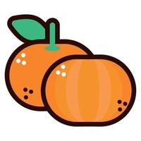 doodle de frutas de mandarinas frescas vector