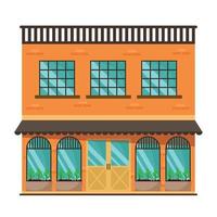 restaurant building facade vector
