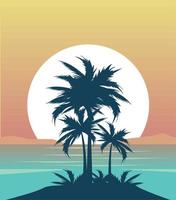 beach seascape scenery vector