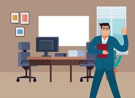 businessman in the office vector