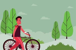 man in bicycle character vector