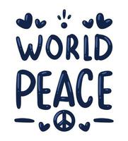 world peace lettering vector