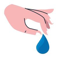 hand with water drop vector