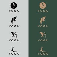 conjunto de iconos y símbolos para centro de spa o estudio de yoga. símbolo de meditación. signo de equilibrio de armonía zen. ilustración vectorial