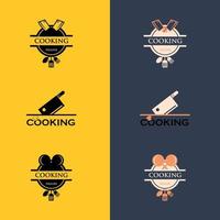 logotipo de cocina. icono o símbolo para el restaurante de menú de diseño. plantilla de logotipo gráfico para el curso de cocina. ilustración vectorial vector