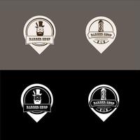 Set of vintage barber shop badges and emblems. logo design premium vector