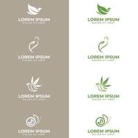 bird leaf logo vector icon template. suitable for company logo, print, digital, icon, apps, and other marketing material purpose. bird logo set