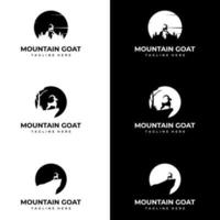 Mountain Goat Logo Vector. Ibex standing on the cliff graphic vector. vector