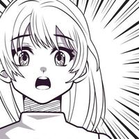 terrified girl anime character vector