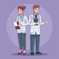 professional doctors couple vector