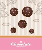 cartel de bolas de chocolate premium vector